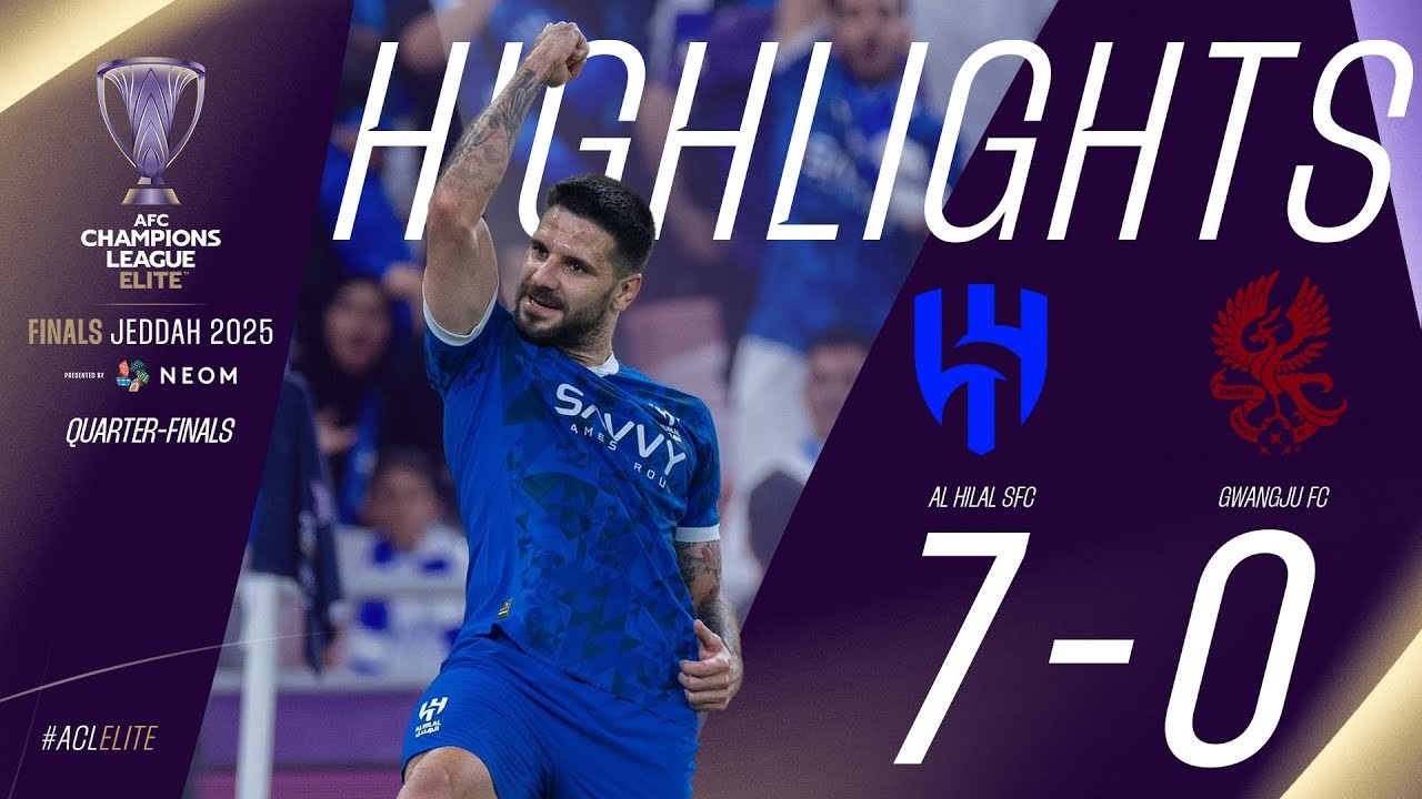 #ไฮไลท์ฟุตบอล [ อัล ฮิลาล 7 - 0 กวางจู เอฟซี ] เอเอฟซี แชมเปี้ยนส์ ลีก อีลิท (รอบ8ทีมสุดท้าย) 2025/26.4.68