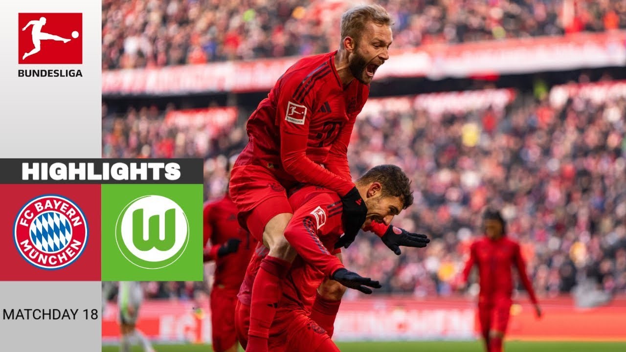 #ไฮไลท์ฟุตบอล [ บาเยิร์น มิวนิค 3 - 2 โวล์ฟสบวร์ก ] บุนเดสลีก้า เยอรมัน 2025/19.1.68