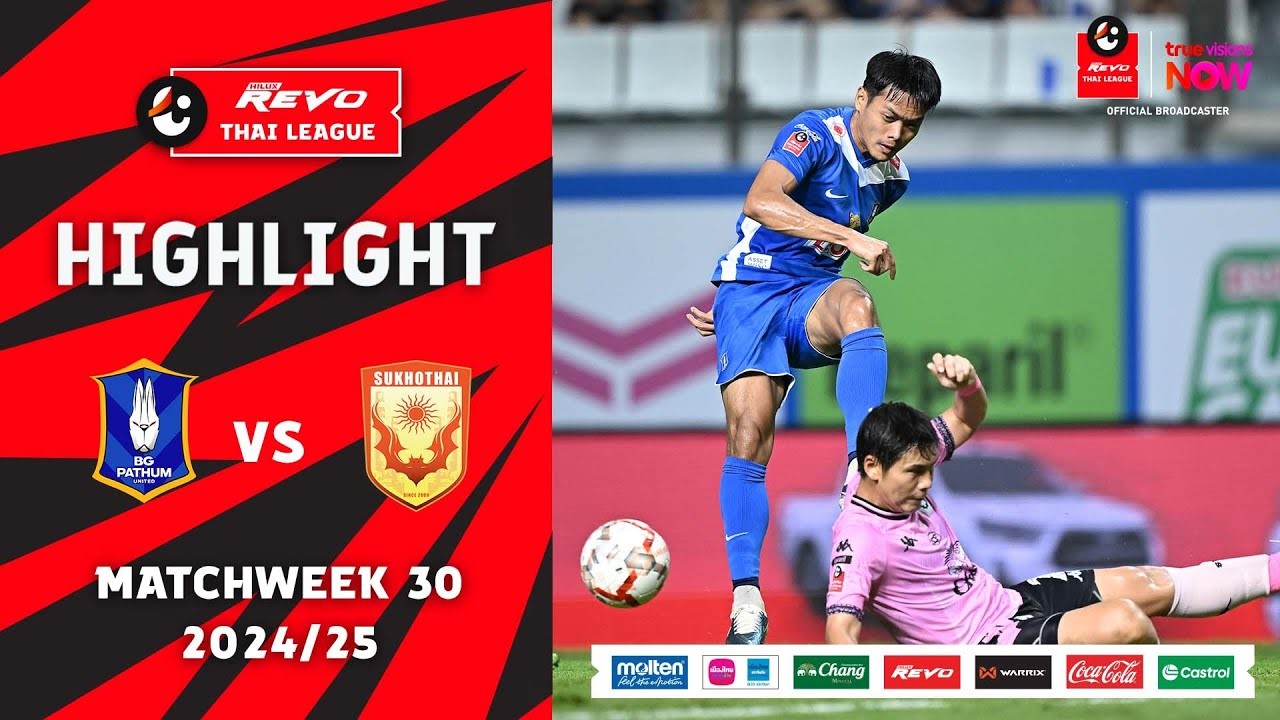 #ไฮไลท์ฟุตบอล [ บีจี ปทุม ยูไนเต็ด 4 - 4 สุโขทัย เอฟซี ] ไฮลักซ์ รีโว่ ไทยลีก 2025/27.4.68